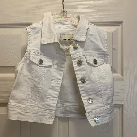 girls sleeveless jean jacket
